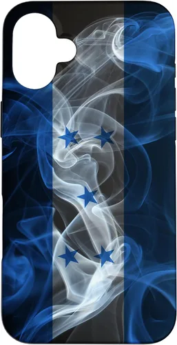 Vista 23 de iPhone 16 Smoky Honduras Flag - Funda de orgullo hondureño estilo humo