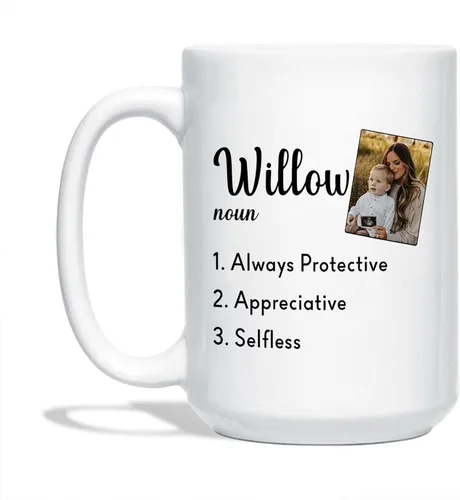 Vista 7 de Tazas de café blancas personalizadas con nombre, taza con nombre personalizado con inicial, taza de cerámica floral personalizada, regalo