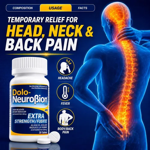 Vista 5 de Dolo Neurobion 30 Tabletas - Analgésico, Reductor de Fiebre, Extra Fuerte, Fuerte, Alivia el Dolor, Reduce la Fiebre