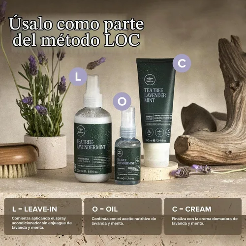 Vista 5 de Tea Tree Lavender Mint Conditioning Leave-In Spray, Lightweight Leave-In Conditioner, Softens + Smooths, For Coarse + Dry Hair, 6.8 fl. oz.