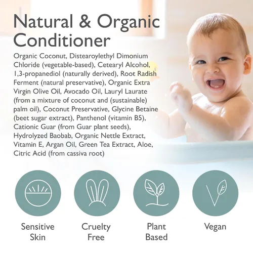 Vista 4 de SoCal Suds & Company Acondicionador orgánico para bebés y niños, sin