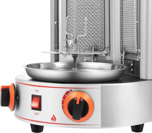 Vista 9 de Máquina de Asador de Shawarma Eléctrica Weglae, Asador Vertical de Acero Inoxidable, Máquina de Barbacoa Comercial, Máquina Rotisserie de Encimera