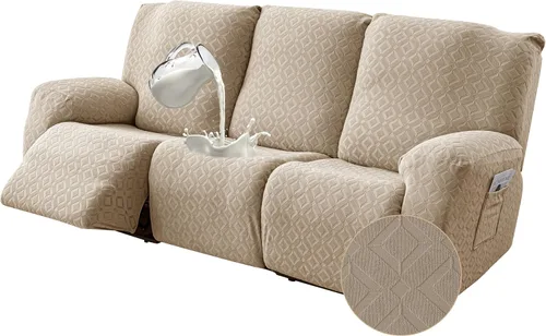 Vista 35 de Gennia Funda Impermeable para Silla Reclinable, Fundas Elásticas para Sofá Reclinable con Bolsillos, Fundas Lavables para Silla Reclinable Lazy Boy