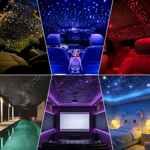 Vista 7 de Twinkle Starlight Headliner Light,16W 400pcs 6.5ft LED Star Kit de luz de fibra óptica de techo APP/Control remoto para coche/hogar/fiesta