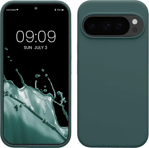 Vista 46 de kwmobile Funda Compatible con Google Pixel 6 Pro - Funda de teléfono de silicona TPU con acabado suave - Azul Arrecife