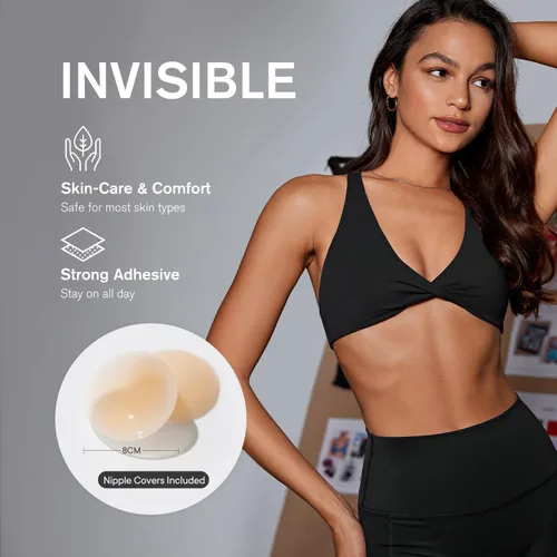 Vista 5 de VANTONIA Butterluxe - Brasier deportivo para mujer, con tirantes cruzados, espalda cruzada, parte delantera, brasier deportivo sin espalda, brasier