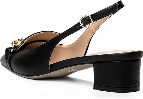 Vista 7 de Zapatos de tacón bajo con hebilla mate para mujer, con correa ajustable, con correa ajustable, tacón bajo, 1.5 pulgadas