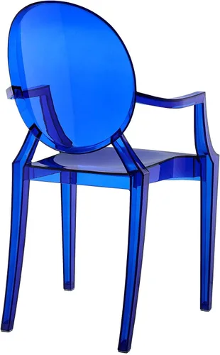 Vista 5 de Silla de Comedor transparente de Casper, Plástico, Azul