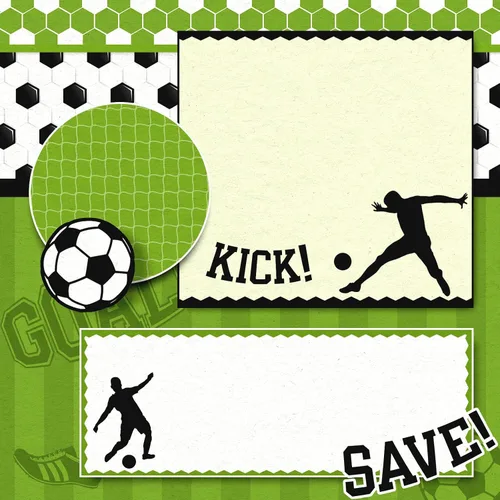 Vista 6 de Whaline Papel de 24 hojas de papel con patrón de fútbol, pelota de fútbol, campo de recortes, papel de doble cara para manualidades, papel