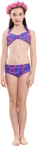 Vista 6 de Niñas Cola de sirena Natación Traje de baño Natación Ropa de playa Niños Sirena Traje de baño Halloween Cosplay Trajes