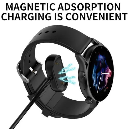Vista 4 de Cable magnético de cargador de reloj inteligente, protección contra sobrecorriente integrada de 2 pines de 3.3 pies 5V1A USB-A, accesorios