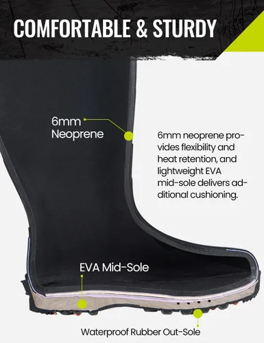 Vista 3 de TIDEWE Botas de caza para mujer, aisladas, impermeables, duraderas, de 15 pulgadas, botas de caza para mujer, neopreno de 0.236 in y goma