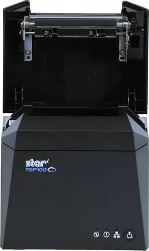 Vista 2 de Star Micronics TSP143IVUE USB/Ethernet (LAN) Impresora térmica de recibos con Android Open Accessory (AOA), CloudPRNT, cortador y fuente de Gris