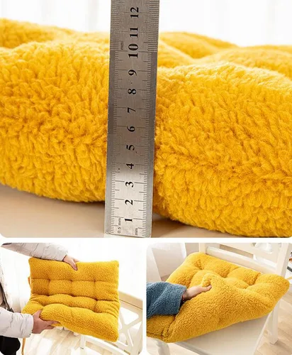 Vista 6 de Paquete de 4 cojines gruesos de felpa para silla de escritorio, poliéster suave, antideslizantes, para cocina, comedor, sillas de oficina, 20 x 20
