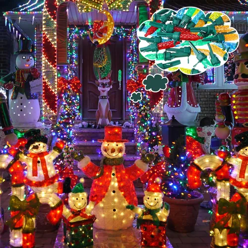 Vista 7 de Honoson Paquete de 60 mini bombillas de repuesto de Navidad de 3 V LED para exteriores e interiores, gran angular para árbol de Navidad, jardín