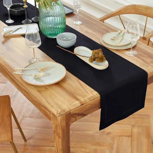 Vista 10 de Solino Home Camino de mesa de lino natural de 72 pulgadas de largo, 100% lino puro con vainica, peso medio, 14 x 72 pulgadas para cómoda, comedor