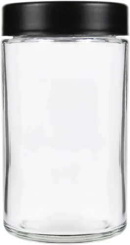 Vista 12 de Human Objects Tarros de vidrio ámbar de 2 onzas con tapas negras resistentes a los niños, 0.12 oz, 200 unidades, recipientes herméticos recargables