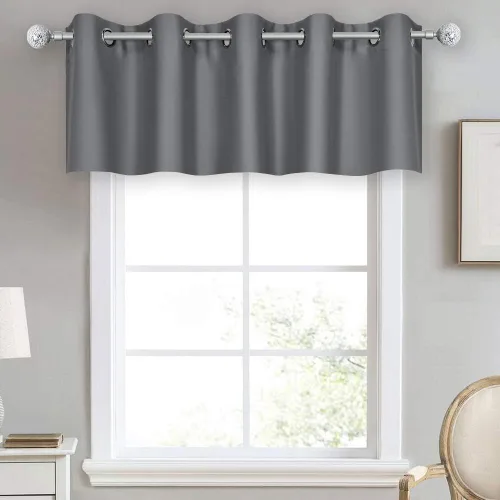 Vista 56 de DECOVSUN Cenefa de cortina opaca amarilla brillante para ventanas de cocina, cenefa opaca con ojales para dormitorio, cenefa corta y recta para sala
