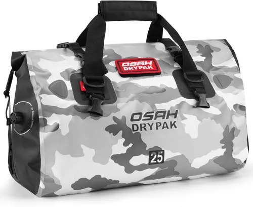 Vista 36 de OSAH DRYPAK Bolsa de lona impermeable – Bolsa seca para motocicleta con gran espacio de almacenamiento, bolsas de equipaje impermeables con bolsillo