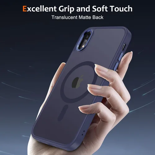 Vista 640 de Anuck - Funda magnética para iPhone 11 compatible con MagSafe, carcasa trasera mate translúcida dura, borde de TPU, delgada, resistente a impactos