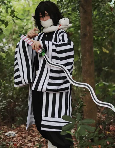 Vista 4 de Nezuko - Conjunto de cosplay de anime kimono, para adultosniñospelucas, una variedad de estilos para elegir