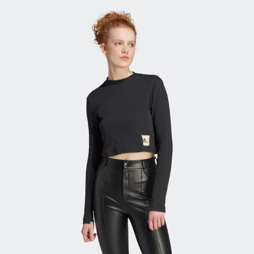 Vista 2 de adidas Camiseta acanalada de rizo francés Lounge para mujer