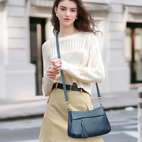 Vista 8 de Over Earth Bolsos de cuero para mujer, bolso de hombro pequeño Hobo para mujer