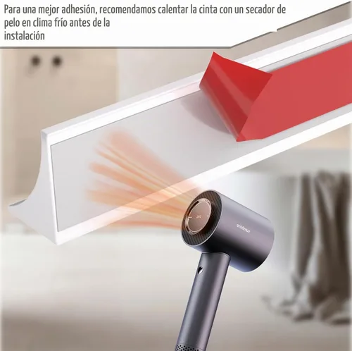Vista 8 de Barrera de umbral de ducha de 39 pulgadas, sello inferior de puerta de ducha de silicona para tapón de agua, borde flexible para protector