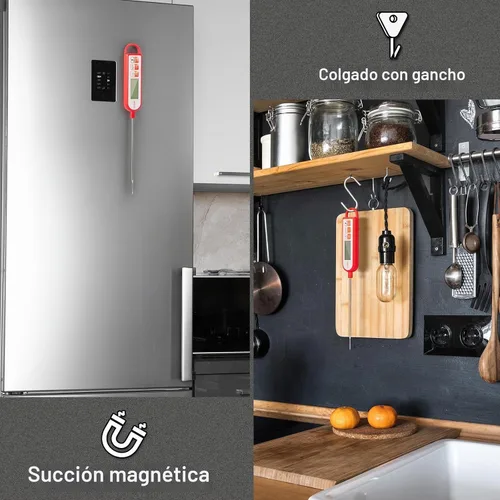 Vista 7 de GLVSAE Termómetro digital para carne, lecturas instantáneas en 1-2 segundos, termómetro de alimentos con sonda extendida, impermeable para cocinar