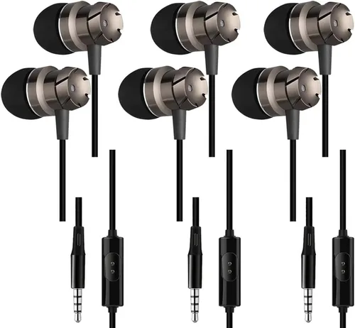 Vista 10 de SourceTon Paquete de 3 auriculares con control remoto y micrófono, aislamiento de ruido estéreo en el oído sin enredos para teléfonos inteligentes 1