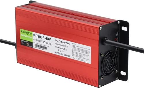 Vista 3 de 15 AMP Compatible con cargador de batería Club Car para carros de golf de 48 voltios con enchufe redondo de 3 pines