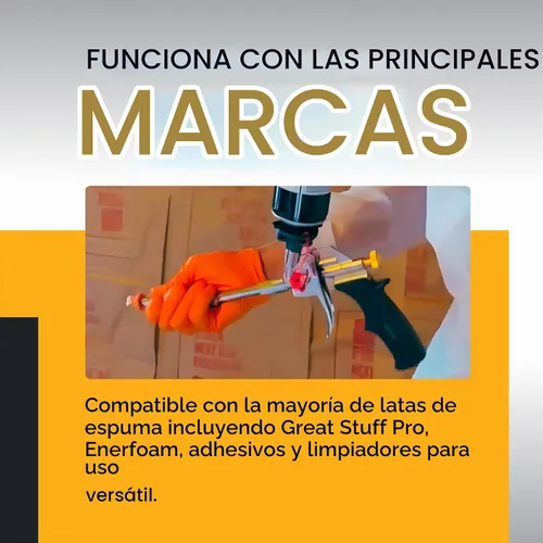 Vista 8 de Vega Bond Pistola de espuma Pro Spray – Aplicador profesional de espuma de poliuretano con punta giratoria de 360°, diseño reutilizable de alta