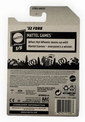 Vista 2 de Hot Wheels - Ford '32 - Mattel Games 1/5 [Azul/DOS] #27/250