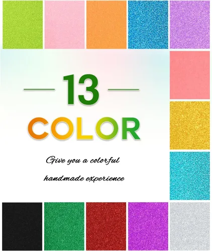 Vista 3 de Papel de cartulina con purpurina de 12 x 12 pulgadas, 92 libras, papel con purpurina de 92 libras, 60 hojas para álbumes de recortes, fabricación