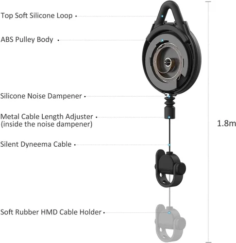 Vista 4 de Versión profesional KIWI Design VR Cable Management, 3 paquetes de sistema de polea VR se adapta a QuestRift SValve IndexHTC ViveVive ProHP Reverb