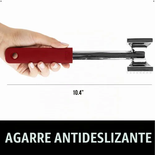 Vista 4 de GORILLA GRIP Mazo ablandador de carne de doble cara patentado sin BPA, rojo