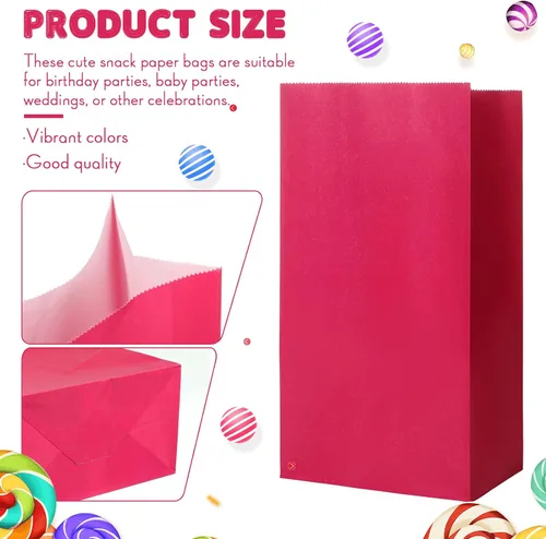 Vista 2 de Zhehao 120 bolsas envueltas de color sólido para fiestas, 12 colores, pequeñas bolsas de papel de regalo para cumpleaños, baby shower, boda