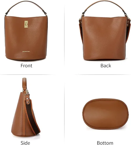 Vista 7 de BOSTANTEN - Bolsos de cuero al hombro tipo balde para mujer