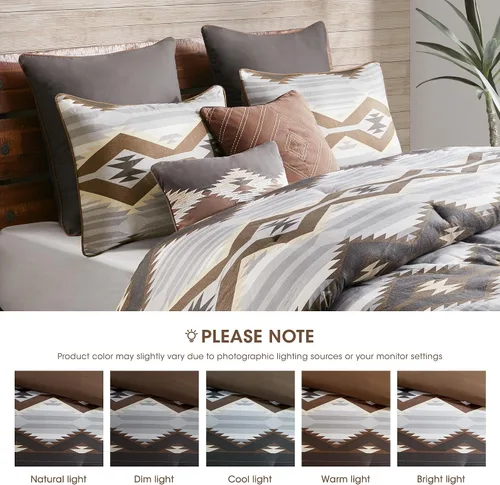 Vista 6 de Juego de edredón Woolrich Rustic Lodge Cabin: diseño rústico de cabaña para todas las estaciones, ropa de cama cálida de plumón sintético con capa