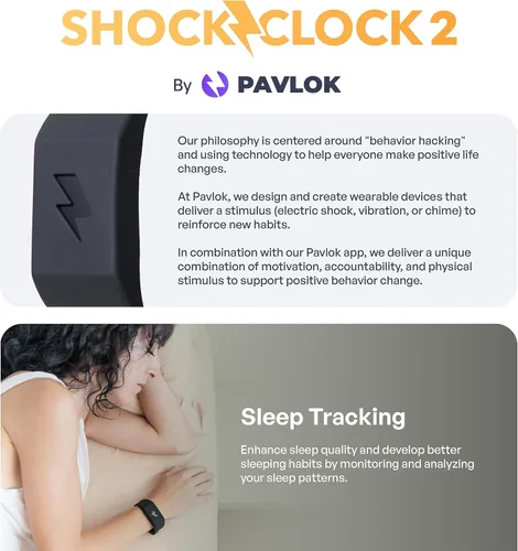 Vista 3 de Pavlok Shock Clock 2 Reloj despertador silencioso Ideal para durmientes pesados Favorito de las parejas Levántate a tiempo Alarma