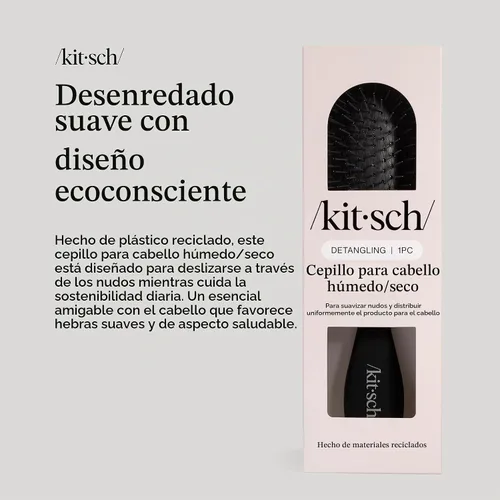 Vista 2 de Kitsch Cepillo desenredante para cabello húmedo y seco, cepillo flexible para mujeres, hombres y niños, cepillo desenredante para cabello rizado
