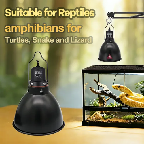 Vista 2 de Lámpara de reptil de cúpula profunda de 5.5 pulgadas de 100 W, lámpara de calor de reptiles de cúpula de 100 W con interruptores aptos