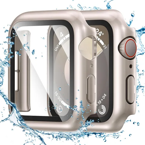 Vista 22 de Tensea - Funda protectora de pantalla para Apple Watch de 1.732 in SE 3/2nd/SE/Series 6/5/4 Waterproof iWatch Protective Face Cover -Tempered