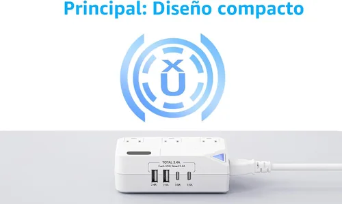 Vista 9 de Enchufe de conversión de 250 W, convertidor de viaje internacional con 2 puertos USB y 2 puertos USB-C, reducción de 220 V a 110 V para áreas de 100