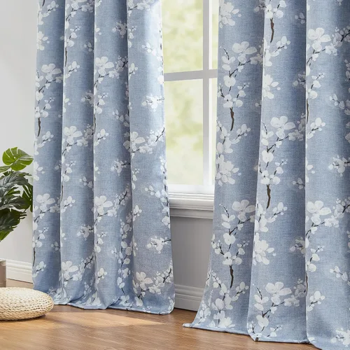 Vista 8 de FMFUNCTEX - Cenefa blackout floral, 50 pulgadas de ancho x 18 pulgadas de largo, aislamiento térmico, bolsillo de cortinero, para cocina, baño