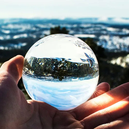 Vista 3 de Bola de cristal K9, bola de cristal transparente, esfera mágica para decoración, fotografía de lentes, meditación, adivinación de mirada, adorno