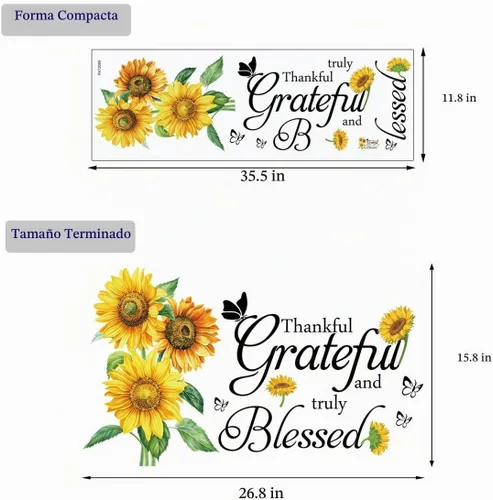 Vista 7 de Pegatinas de pared Girasol