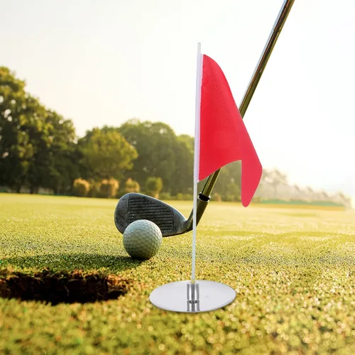 Vista 3 de BESPORTBLE Juego de banderas y tazas de palos de golf, mini taza de golf y banderas para poner golf de repuesto verde, copa de agujero para palo