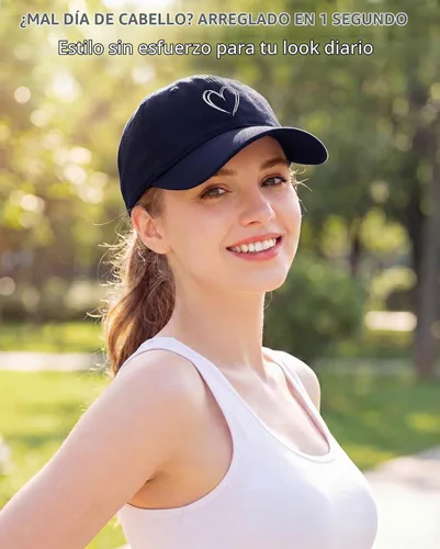 Vista 2 de American Trends Gorras de béisbol para mujer, lindo corazón bordado para Armada con corazón blanco