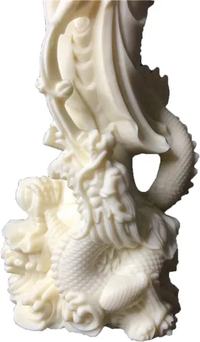 Vista 4 de Estatua de Quan Yin de pie en dragón, Kwan Yin Misericordia Diosa china Feng Shui Escultura Diosa asiática Mujer Buda Budista Decoración